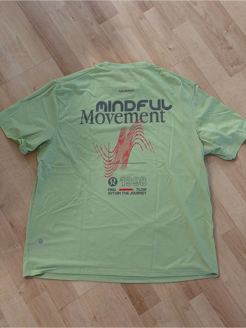 lululemon athletica Men’s Short-Sleeve Tee — Light Green with Red Graphic